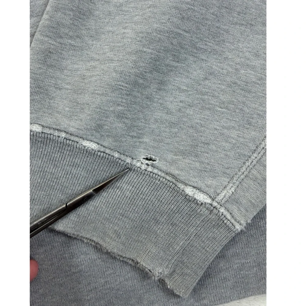 Vintage 90's Polo Ralph Lauren Gray Crewneck Sweatshirt XL Distressed Pony Logo